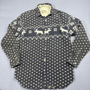 Lemon & Soda Moose Shirt Jacket Western Aztec Print Small